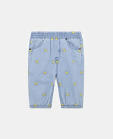 Thumbnail for your product : Stella McCartney Sun Embroidered Chambray Trousers, Woman, Blue