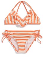 Thumbnail for your product : Ella Moss 'Cabana' Crop Top Two-Piece Swimsuit (Big Girls)