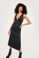 Thumbnail for your product : Nasty Gal Womens Seam Detail Midi Slip Dress - Black - 4