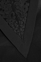 Thumbnail for your product : La Perla Azalea Leavers Lace-trimmed Stretch-silk Pajama Set - Black