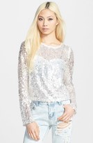 Thumbnail for your product : Glamorous Long Sleeve Sequin Tee