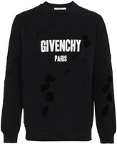 Thumbnail for your product : Givenchy Black Logo Distressed Sweatshirt