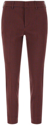 Pt01 Houndstooth Pattern Low-Rise Cropped Trousers