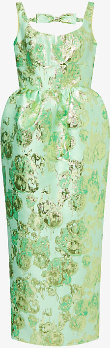 Womens Jade Sidra Floral Jacquard Midi Dress 10