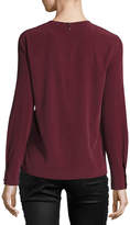 Thumbnail for your product : AG Jeans Long-Sleeve Silk Blouse, Wine