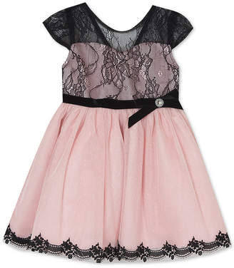 Rare Editions Baby Girls Lace Illusion Dress
