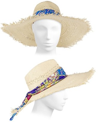Etro Bandanna Raffia Sun Hat
