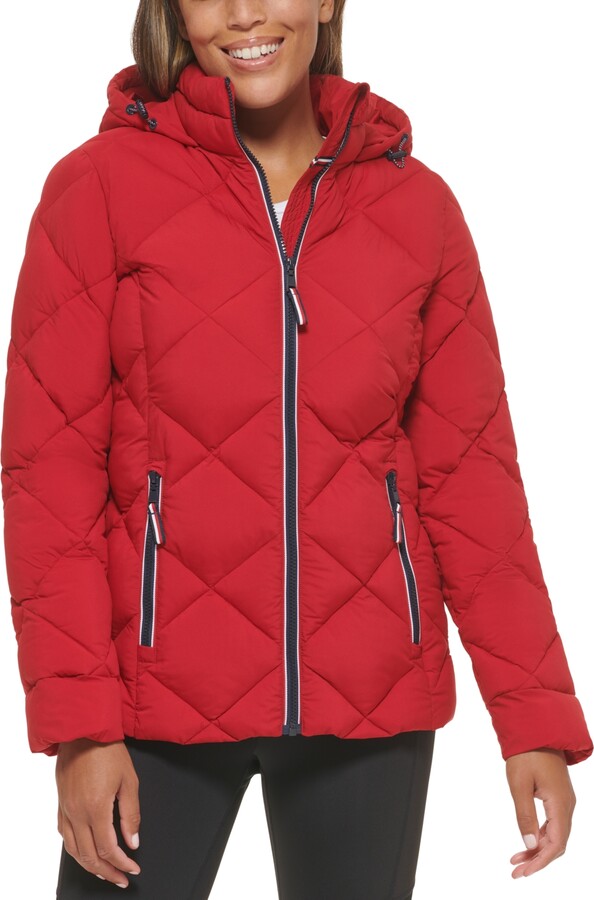 Tommy Hilfiger Women's Red Outerwear with Cash Back | ShopStyle