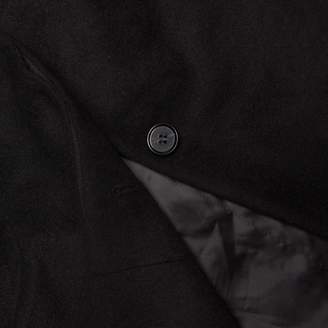DSTLD Womens Button Wool Coat in Black