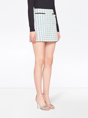Miu Miu Checked Tweed Skirt