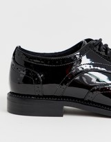 Thumbnail for your product : ASOS DESIGN Wide Fit More lace up flat shoes in black