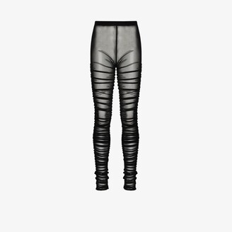 ruched sheer leggings