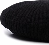 Thumbnail for your product : Ganni Rib-Knit Logo-Patch Beret