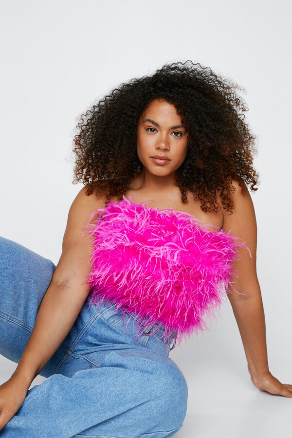 Plus Size Feather Bandeau Top