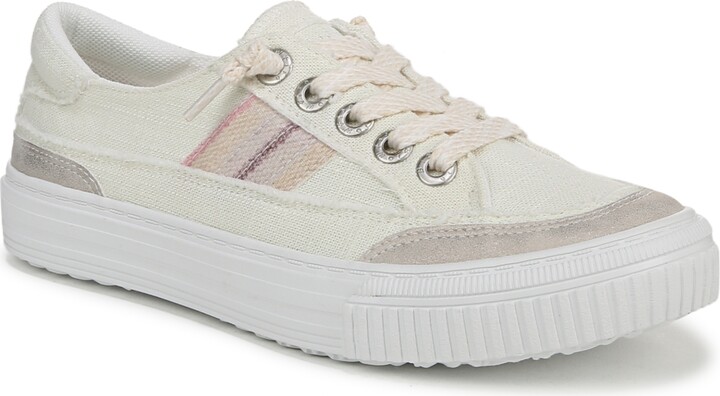 Blowfish Malibu Women's Alex Round Toe Lace Up Sneakers - Sand Raffia/Faux Leather