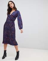 Thumbnail for your product : Influence Tall pleated skirt belted midi dress in floral print