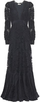 Thumbnail for your product : LoveShackFancy Janet Fluted Crocheted Cotton Lace Maxi Dress