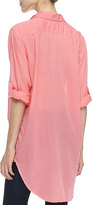 Thumbnail for your product : Sundry Oversized Tab-Sleeve Voile Shirt, Hibiscus