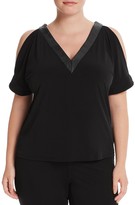 Thumbnail for your product : MICHAEL Michael Kors Faux-Leather Cold-Shoulder Top