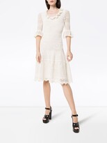 Thumbnail for your product : Alexander McQueen Crochet Frill Fit And Flare Dress
