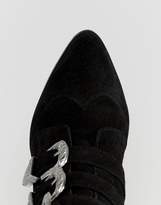 Thumbnail for your product : ASOS Design RELIEVE Wide Fit Suede Buckle Ankle Boots-Black