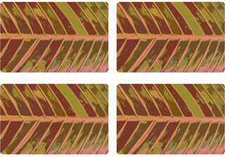 Nicolette Mayer Tropical Leaf Vegan Leather Rectangle Pebble Placemat