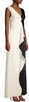 Thumbnail for your product : BCBGMAXAZRIA Colorblock Twist Front Ruffle Gown
