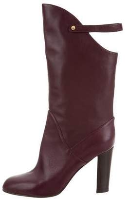 Sergio Rossi Leather Round-Toe Boots