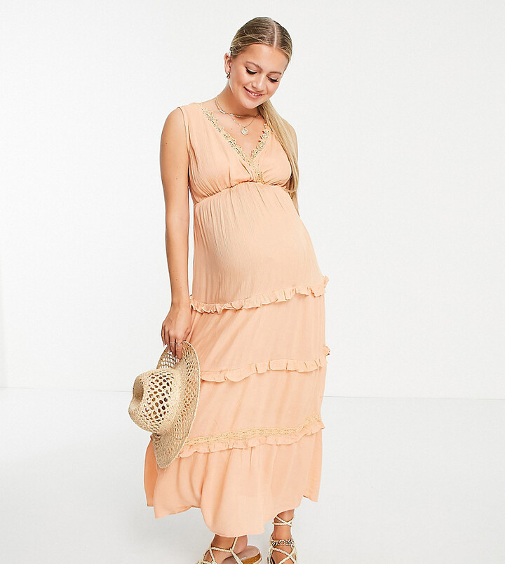 yellow lace maternity dress