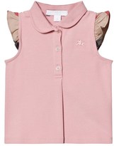 Thumbnail for your product : Burberry Pale Pink Polo with Frill Check Sleeves