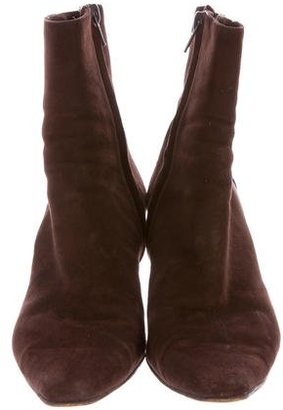 Christian Louboutin Suede Pointed-Toe Ankle Boots