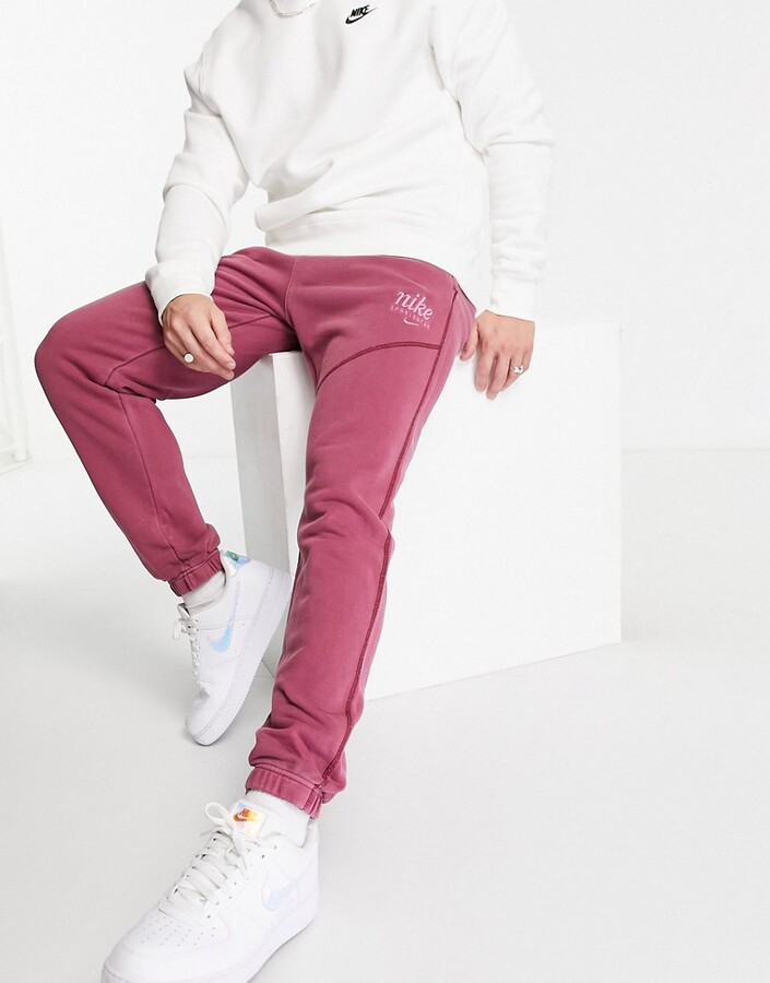 Nike Classic Heritage washed sweatpants in burgundy - ShopStyle