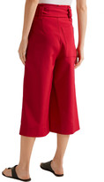 Thumbnail for your product : Tibi Cropped Stretch-Faille Wide-Leg Pants