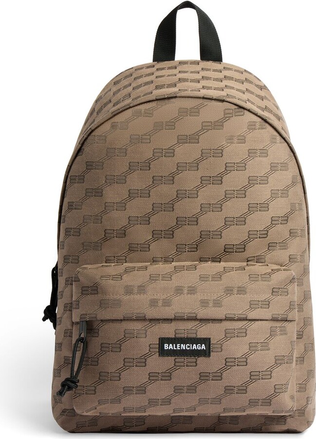 Balenciaga Signature Medium Backpack Bb Monogram Coated Canvas And