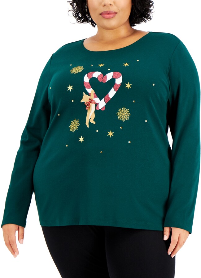 holiday plus size tops