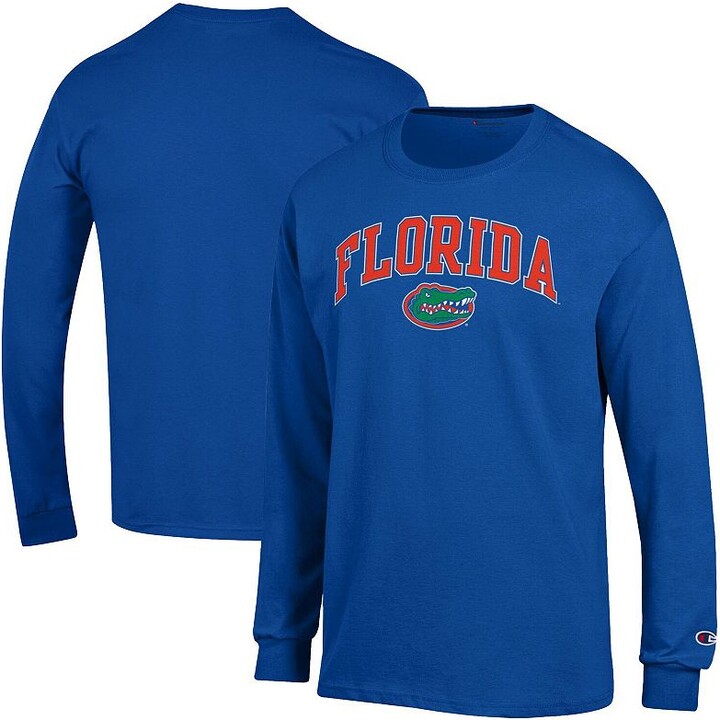 Men's Champion Royal Florida Gators Arch Over Logo 2-Hit Long Sleeve T-Shirt