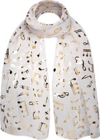 Thumbnail for your product : Basic Sense Music Note Gold Foiled Light Weight Scarf