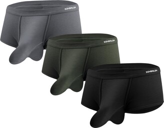 ZONBAILON Men's Bulge Enhancing Brief Dual Pouch Underwear