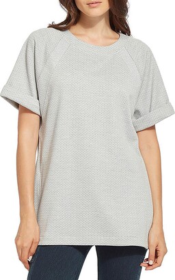 Lysse Andrea Womens Textured Cuffed Pullover Top