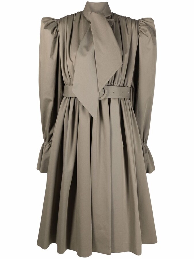 Skulle Orkan Portal Balenciaga Trench Coat-Style Midi Dress - ShopStyle