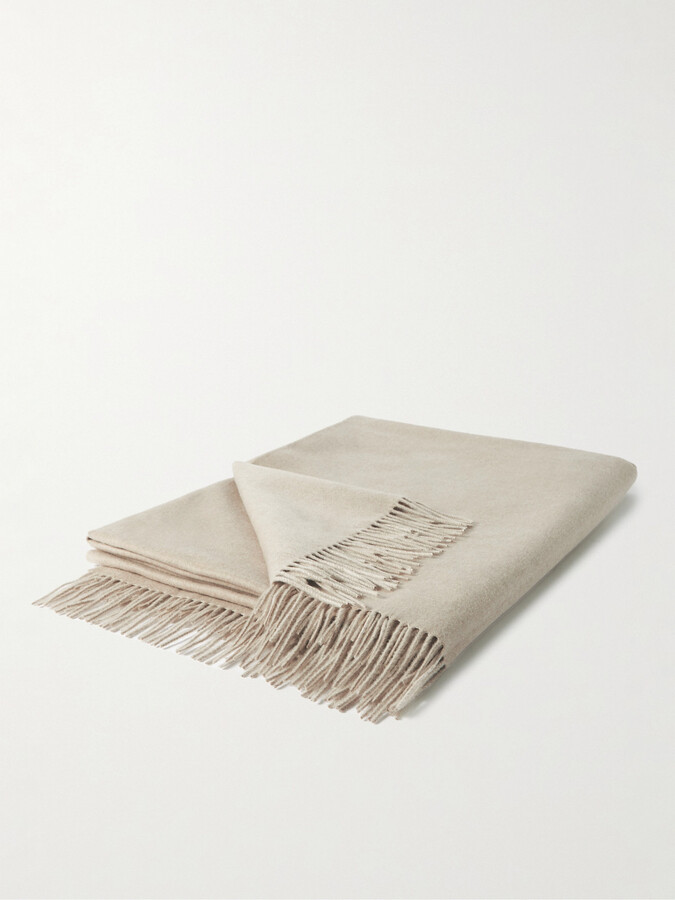 Fringed Cashmere and Silk-Blend Throw