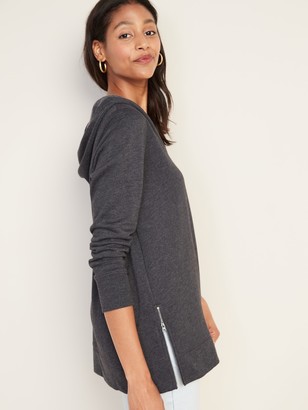 Old Navy Boyfriend French Terry Side-Zip Tunic Hoodie for Women