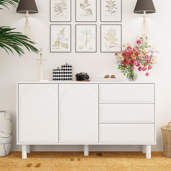 FAMAPY French Dining Sideboard Modern Minimalist White Entryway