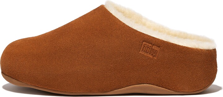 FitFlop Shuv Shearling-Lined Suede Clogs ShopStyle