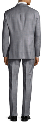 Hickey Freeman Woo Checkered Notch Lapel Suit