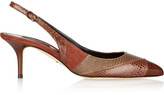 Thumbnail for your product : Dolce & Gabbana Bellucci ayers and suede slingback pumps