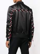 Thumbnail for your product : Route Des Garden lace-up detail bomber jacket