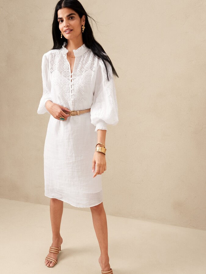 Banana Republic Embroidered Ramie Dress ShopStyle
