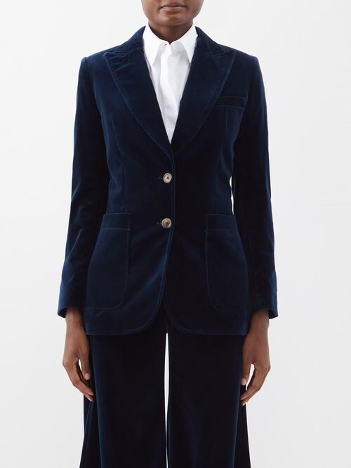 Bella Freud James Peak-lapel Velvet Suit Jacket ShopStyle