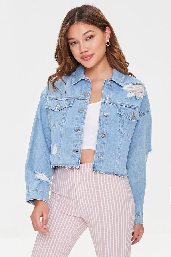 light denim distressed jacket